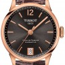 Коричневый лаковый кожаный ремешок Tissot T610036800, теленок, без замка, 16/14 мм, для часов Tissot Chemin Des Tourelles Powermatic 80 Lady T099.207