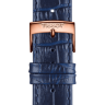 Синий кожаный ремешок Tissot T600044048 / T610044049, теленок, 19/18, розовая пряжка, для часов Tissot Every Time T109.410, T109410