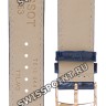 Синий кожаный ремешок Tissot T600044048 / T610044049, теленок, 19/18, розовая пряжка, для часов Tissot Every Time T109.410, T109410