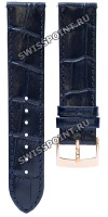 Синий кожаный ремешок Tissot T600044048 / T610044049, теленок, 19/18, розовая пряжка, для часов Tissot Every Time T109.410, T109410