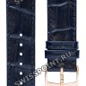 Синий кожаный ремешок Tissot T600044048 / T610044049, теленок, 19/18, розовая пряжка, для часов Tissot Every Time T109.410, T109410