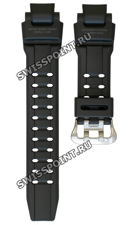 Черный полимерный ремешок Casio 10435441 для часов Casio GA-1000-1B, GA-1000-2B, GA-1000-9G