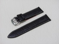 Коричневый кожаный ремешок из кожи теленка STAILER ORIGINAL 3252B-2211 размер (22/20 мм), длина L (120 / 80 мм) с тиснением под кожу крокодила