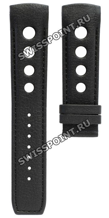 Черный кожаный ремешок Tissot T610029672, теленок, 22/20, с отверстиями, без замка, для часов Tissot PRS 516 T044.614, T044614A, T044.632, T044632A