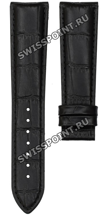 Черный кожаный ремешок Certina C610019953, теленок, имитация крокодила, без замка, 21/18 мм, для часов Certina Moon Phase C033.450