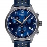 Синий кожаный ремешок Tissot T600044486 / T610044488, теленок, 22/22, серая пряжка, для часов Tissot Chrono XL T116.617.36.047.02, T116617