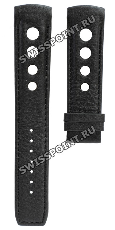 Черный кожаный ремешок Tissot T610029673, теленок, 22/20, с отверстиями, без замка, для часов Tissot PRS 516 T044.614, T044614A, T044.632, T044632A
