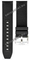 Черный каучуковый ремешок Tissot T604047163 с тканевой накладкой, 22/22, стальная пряжка, для часов Tissot T-Sport T125.617.17.051.02 Supersport Chrono