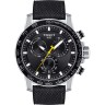 Черный каучуковый ремешок Tissot T604047163 с тканевой накладкой, 22/22, стальная пряжка, для часов Tissot T-Sport T125.617.17.051.02 Supersport Chrono