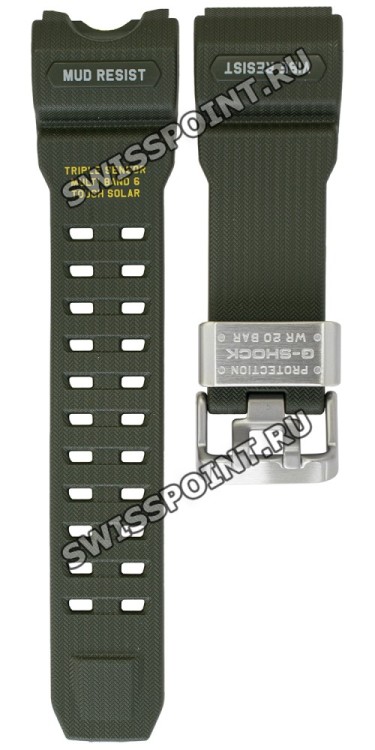 Зеленый полимерный ремешок Casio 10632704 для часов Casio GWG-1000-1A3