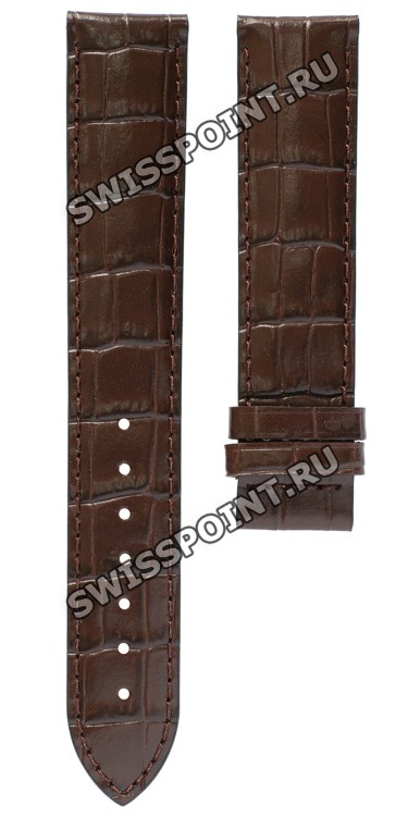 Коричневый кожаный ремешок Tissot T610014578, удлиненный, 19/18 XL, имитация крокодила, без замка, для часов Tissot T014.430, T014.410, T014.417, T014.421