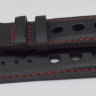 Черный кожаный ремешок Tissot T610034296, 23/20, теленок, интегрированный, красная прострочка, без замка, для часов Tissot PRS 516 T079.427, T079427A
