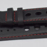 Черный кожаный ремешок Tissot T610034296, 23/20, теленок, интегрированный, красная прострочка, без замка, для часов Tissot PRS 516 T079.427.26.057.00, T079427A