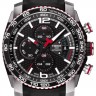 Черный кожаный ремешок Tissot T610034296, 23/20, теленок, интегрированный, красная прострочка, без замка, для часов Tissot PRS 516 T079.427, T079427A