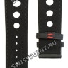 Черный кожаный ремешок Tissot T610034296, 23/20, теленок, интегрированный, красная прострочка, без замка, для часов Tissot PRS 516 T079.427, T079427A