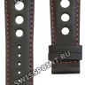Черный кожаный ремешок Tissot T610034296, 23/20, теленок, интегрированный, красная прострочка, без замка, для часов Tissot PRS 516 T079.427.26.057.00, T079427A