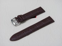 Коричневый кожаный ремешок из кожи теленка STAILER ORIGINAL 325B-2011 размер (20/18 мм), длина L (120 / 80 мм) с тиснением под кожу крокодила