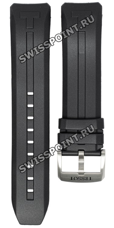 Черный каучуковый ремешок Tissot T603044330, 23/22, титановая пряжка, для часов Tissot T121.420.47.051.00 T-Touch Connect Solar