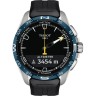 Черный каучуковый ремешок Tissot T603044330, 23/22, титановая пряжка, для часов Tissot T121.420.47.051.00 T-Touch Connect Solar