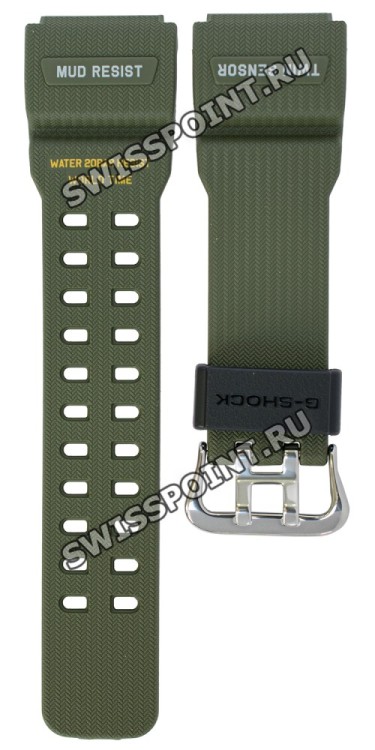 Зеленый полимерный ремешок Casio 10697538 для часов Casio Mudmaster GG-1000-1A3